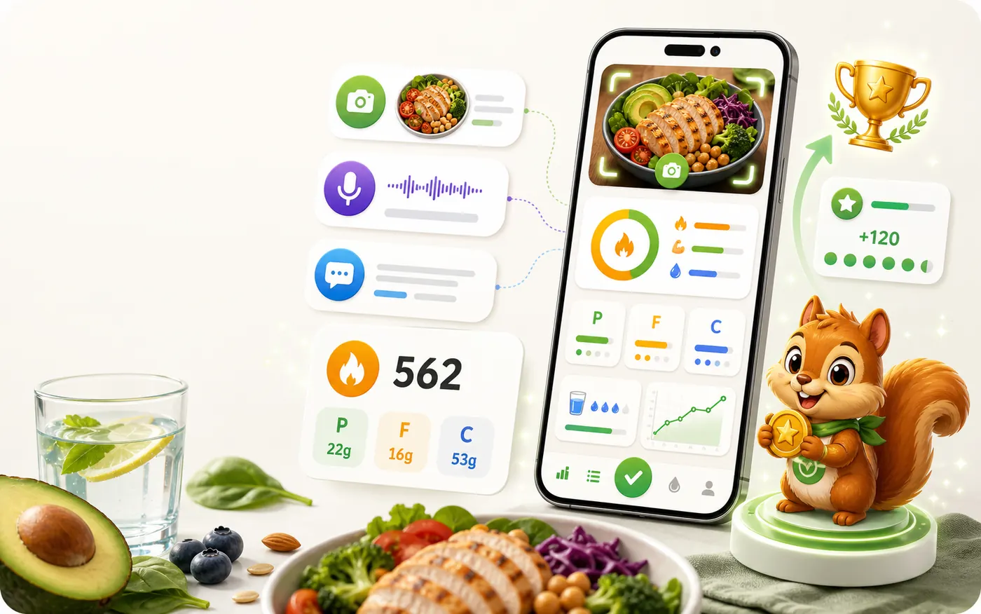 FoodWarz AI calorie counter in Telegram: photo food analysis, calories and macros